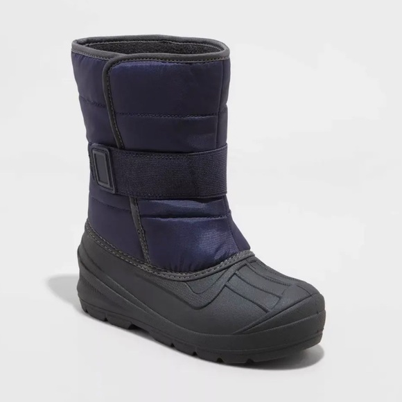 Cat & Jack Youth Kids' Navy Blue Asher Medium Width Winter Boots waterproof - Picture 1 of 4